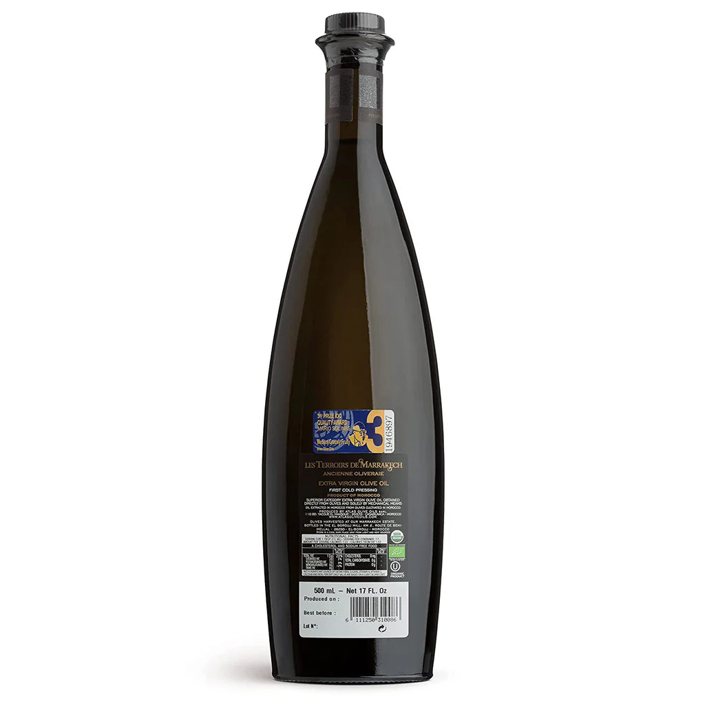 OLIVE OIL, ORGANIC PREMIUM EXTRA VIRGIN, LES TERROIRS DE MARRAKECH, ATLAS, 16.9 OZ